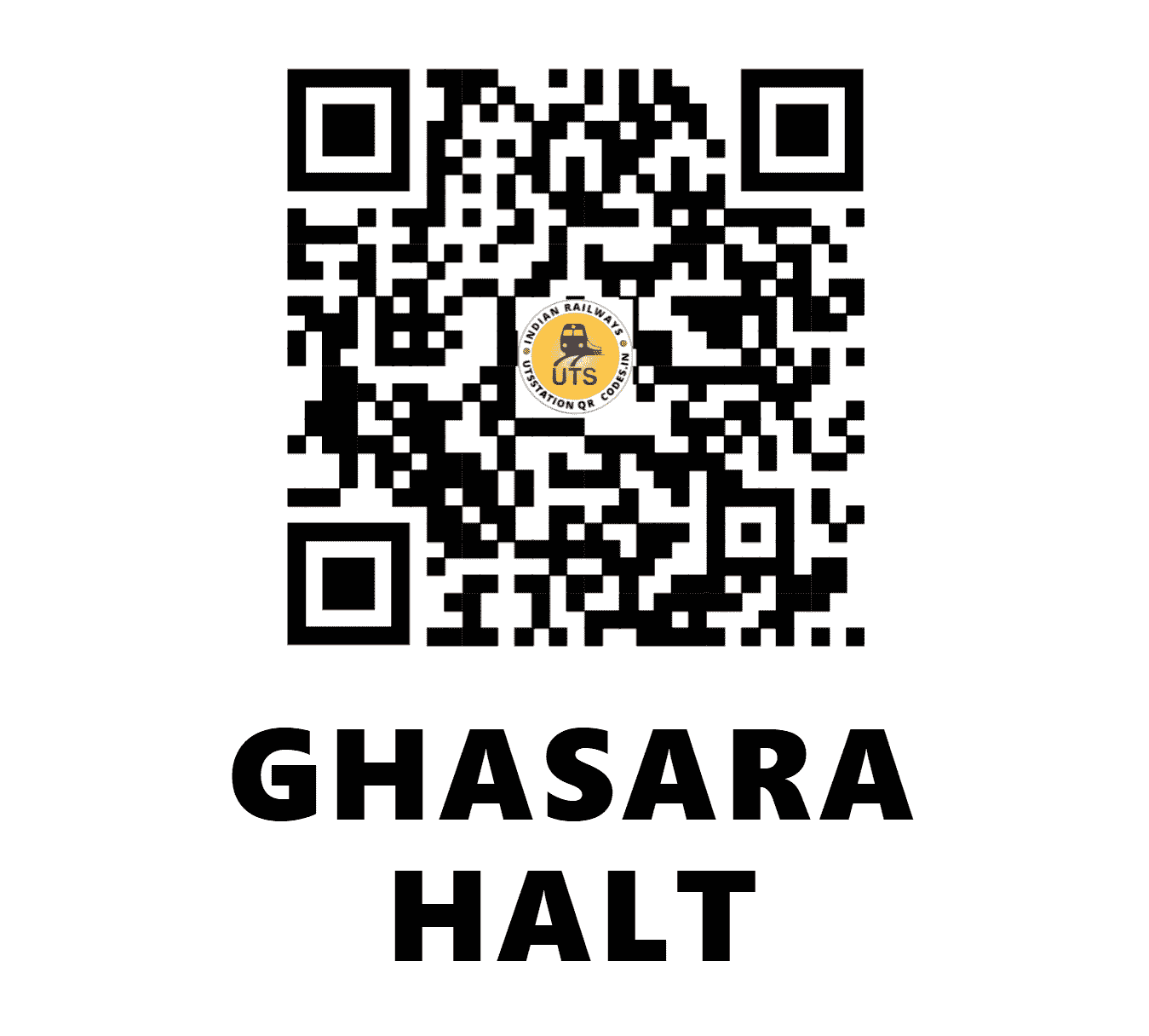 UTS QR Code for GHASARA HALT - GHSR - NC (UTTAR PRADESH)